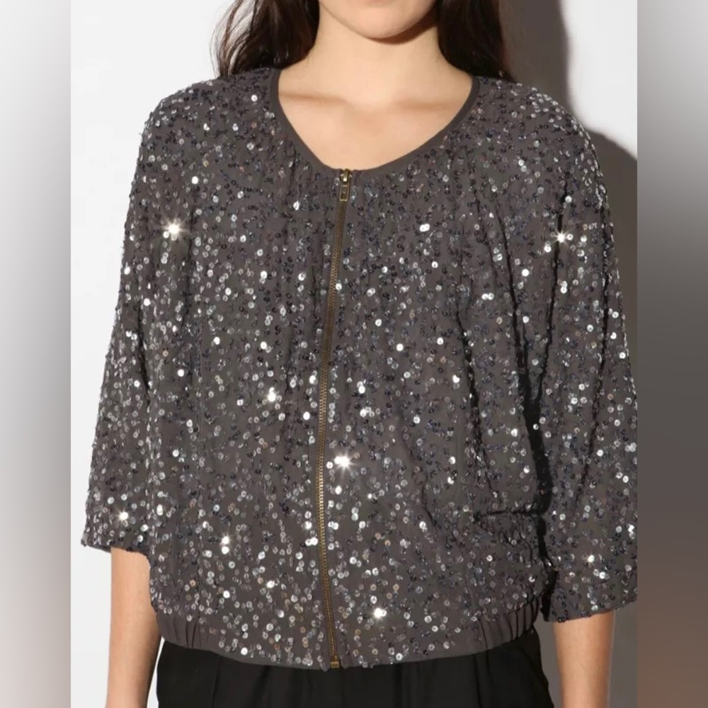 Sparkle & Fade Sequin Bomber Jacket